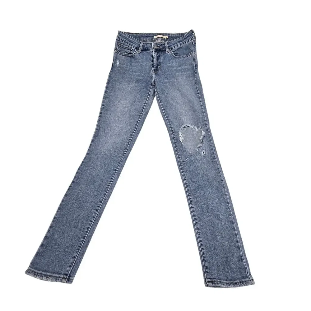 Levi's 711 Women's Skinny Jeans 26 Waist Distressed Blue